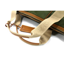 Prada Khaki Canvas Travel Duffel Bag