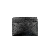 Saint Laurent Cassandre Leather Card Holder Black