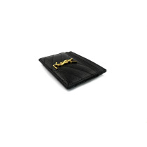 Saint Laurent Cassandre Leather Card Holder Black