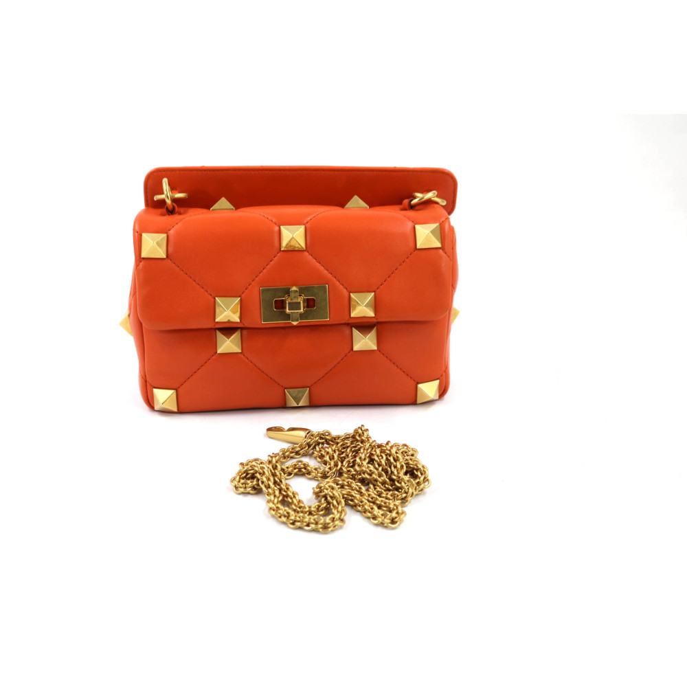 Valentino Roman Stud Leder Orange