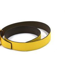 Ceinture en Cuir Jaune et Beige Hermes