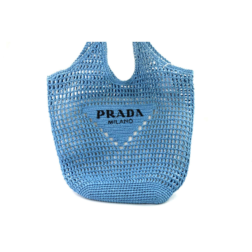 Prada Strohtasche Blau