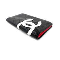 Chanel Portefeuille en Cuir Noir et Blanc