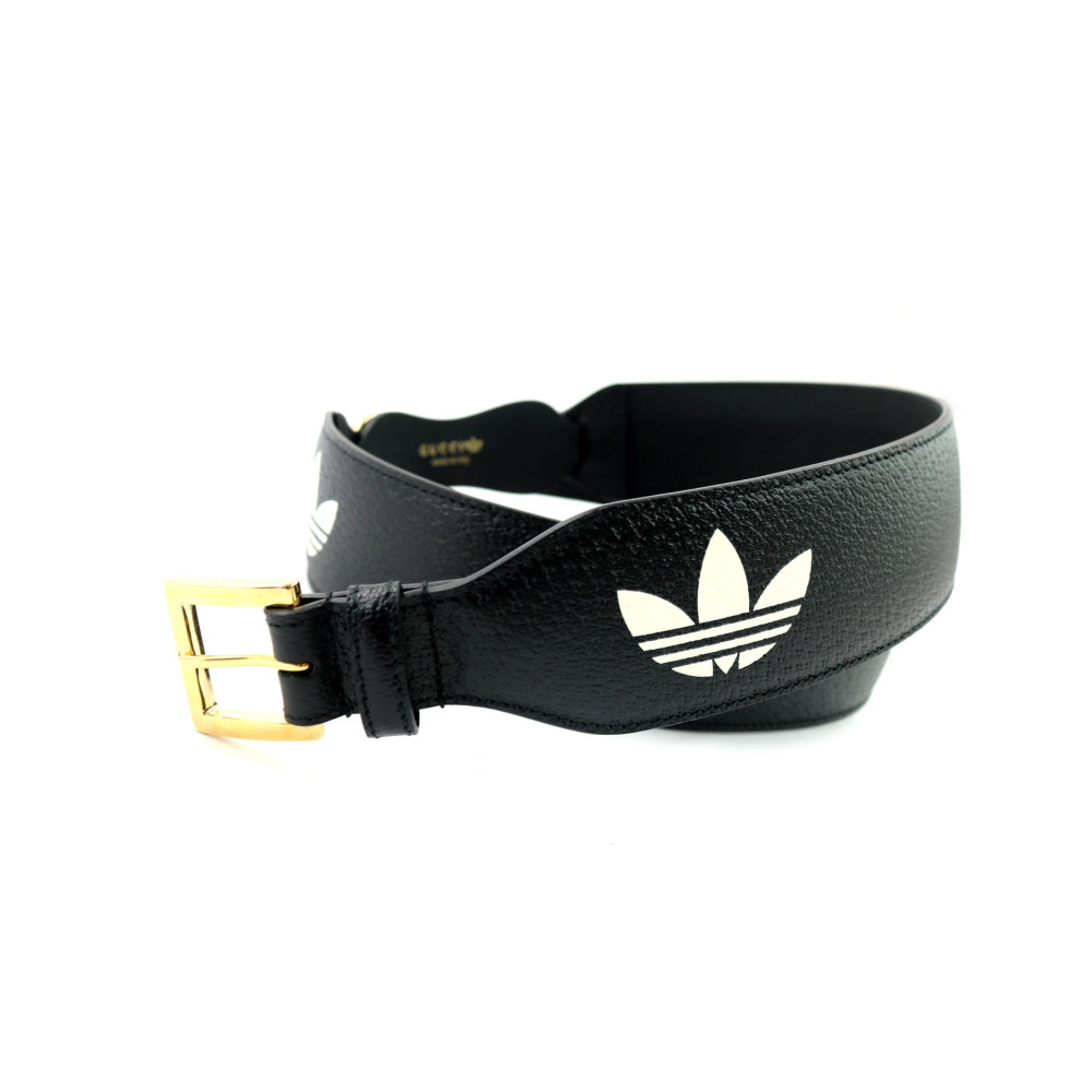 Gucci for Adidas Black Leather Belt