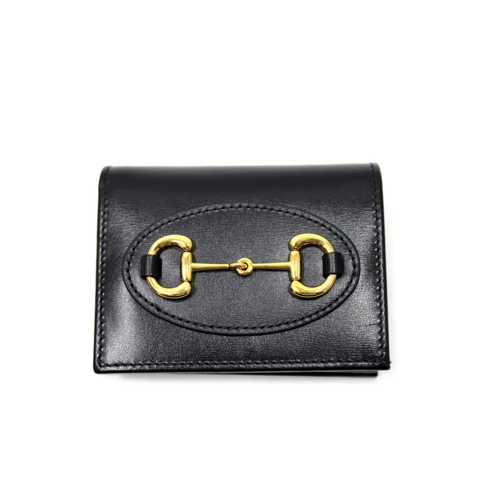 Gucci Wallet Horsebit Black Leather