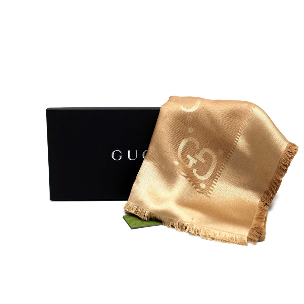 Gucci Stola GG Jumbo Wolle und Seide Sand