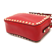 Valentino Rockstud Camera Bag Red Leather