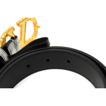 발렌티노 실버 가죽 벨트