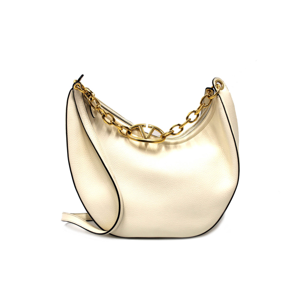 Valentino VLogo Moon Hobo Pelle Avorio