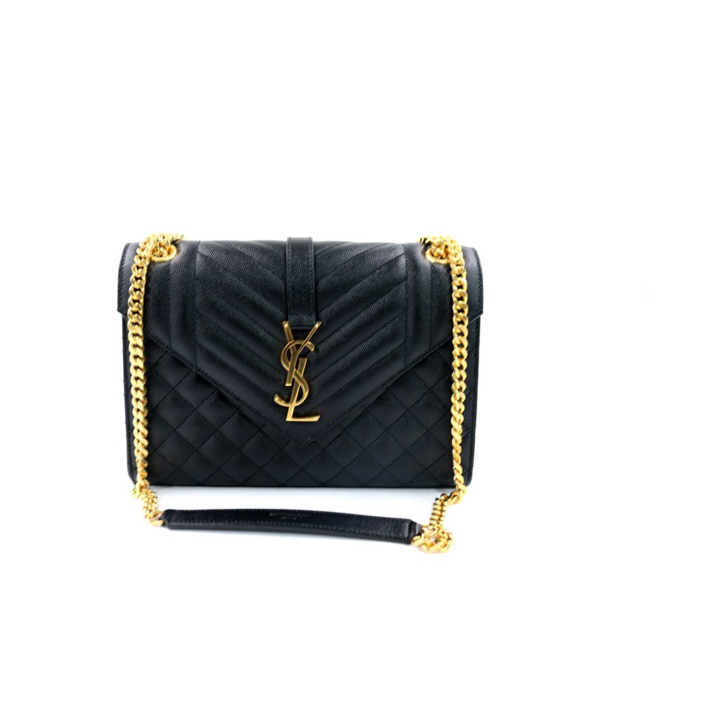 Saint Laurent Envelope Black Leather