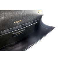 Saint Laurent Envelope Schwarzes Leder