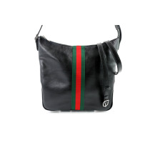 Gucci Medium Black Leather Lunetta Shoulder Bag