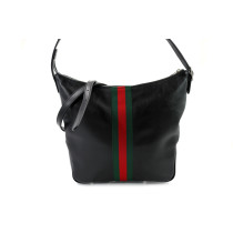 Gucci Umhängetasche Mittlere Lunetta Schwarzes Leder