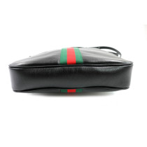 Gucci Umhängetasche Mittlere Lunetta Schwarzes Leder