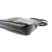 Gucci Umhängetasche Mittlere Lunetta Schwarzes Leder