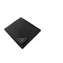 Prada Kartenetui Aus Schwarzem Saffiano-Leder