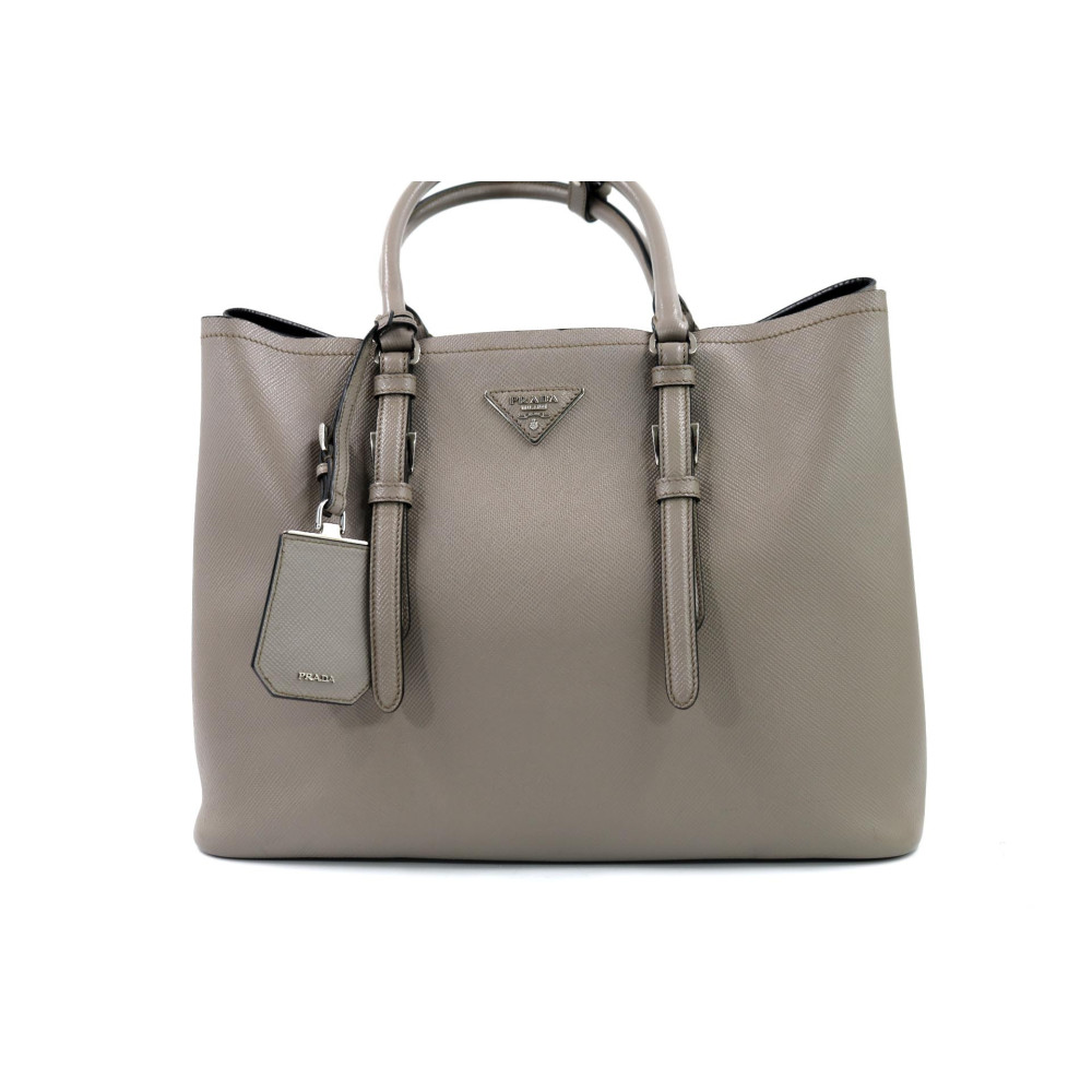 Prada Double Graues Leder