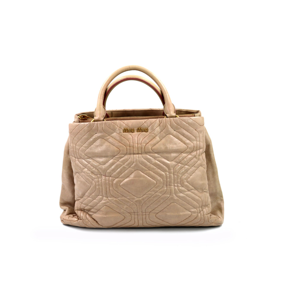 미우미우 쇼핑 가죽 핑크