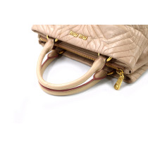 Miu Miu Rosa Leder Einkaufstasche