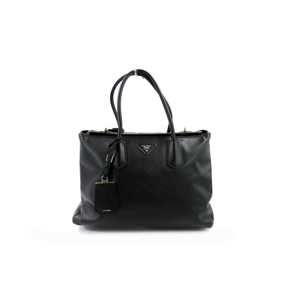 Prada Black Leather Shopping Bag