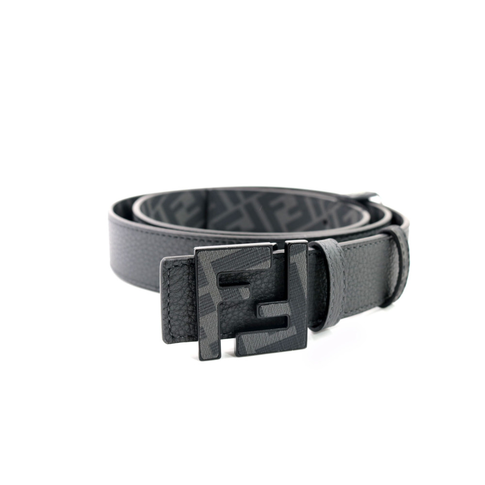 Fendi Ceinture Réversible Cuir Noir