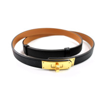 Hermes Kelly Belt Black Leather