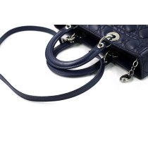 Dior Lady Dior 7 Cuir Cannage Bleu