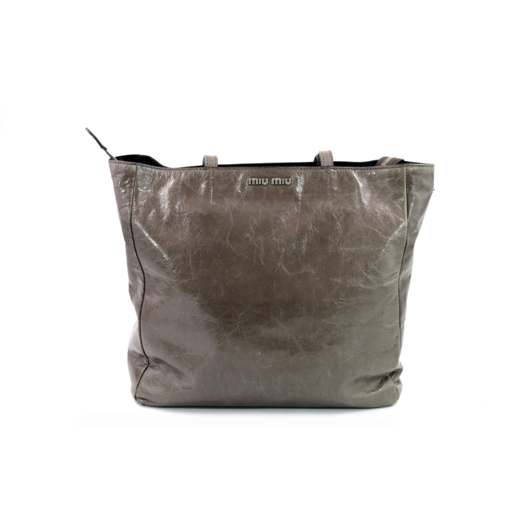 Miu Miu Vintage Leder Shopping Rauch