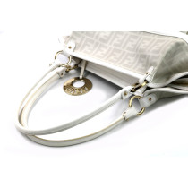 Fendi White Zucca Shopping