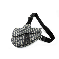 Dior Saddle Marsupio Tela Oblique Blu