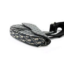 Dior Saddle Marsupio Tela Oblique Blu