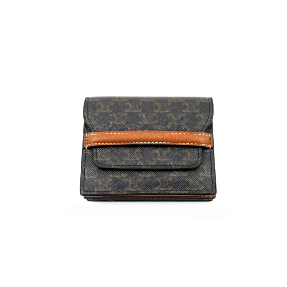 Celine Triomphe Card Holder Brown Canvas