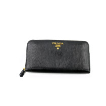 Prada Saffiano Leder Geldbörse Schwarz