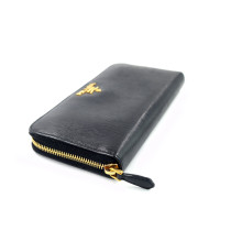 Prada Saffiano Leder Geldbörse Schwarz