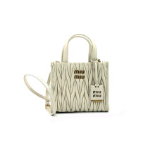 Miu Miu Shopping MIni Pelle Matelassè Panna