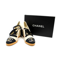Chanel Beige Fabric Wedge Espadrilles