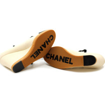 Chanel Espadrilles Compensées en Tissu Beige