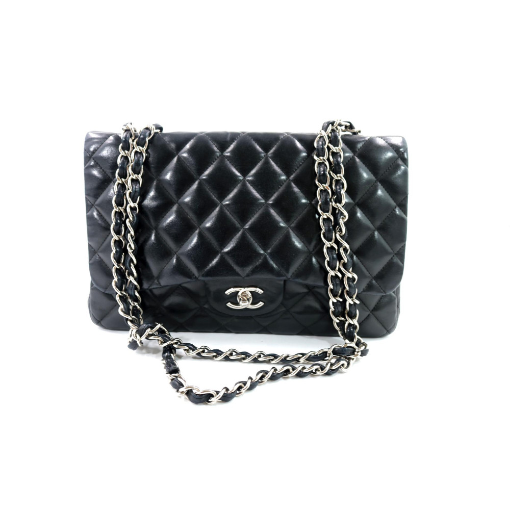 Chanel Timeless Jumbo Schwarzes Leder