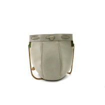 Saint Laurent Talitha Bucket Bag White Leather