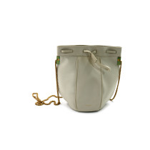 Saint Laurent Talitha Beuteltasche Weißes Leder