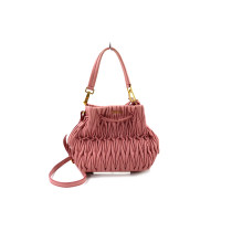 Miu Miu Pink Matelassé Leather Bucket Bag