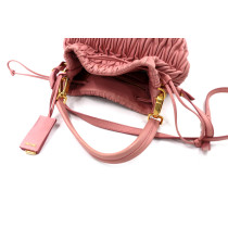 Miu Miu Pink Matelassé Leather Bucket Bag