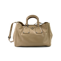 Prada Beige Leather Shopping Bag