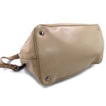 Prada Beige Leather Shopping Bag