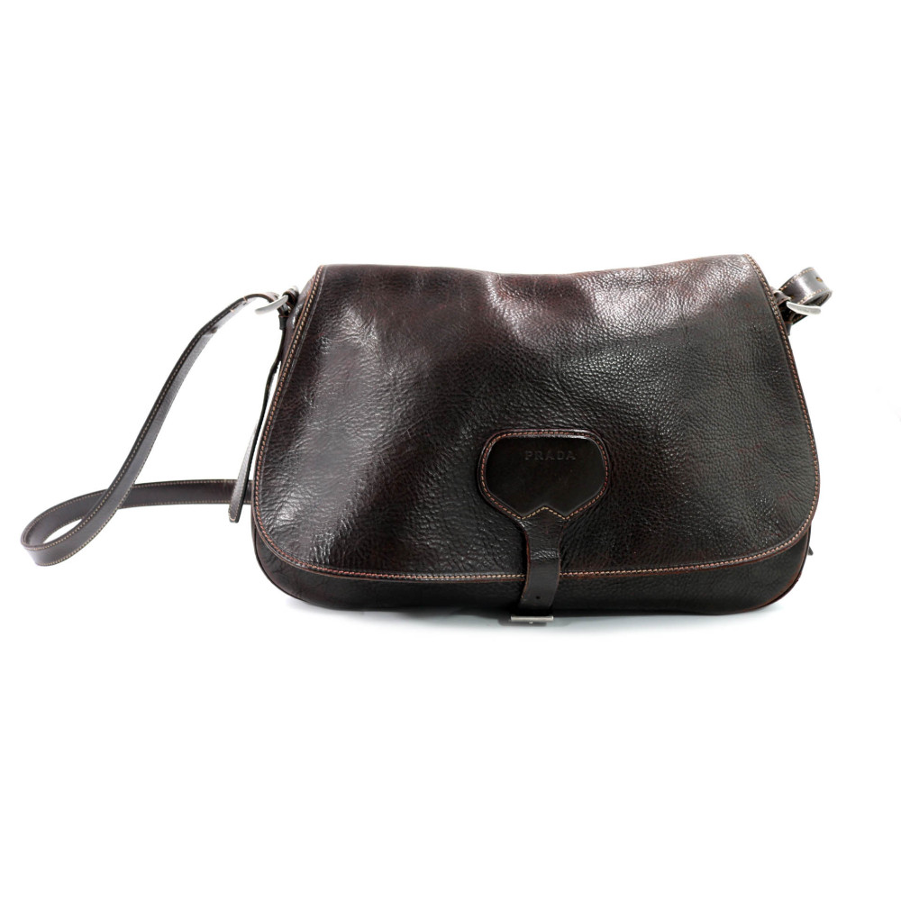 Prada Brown Leather Shopping Bag