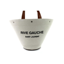 Saint Laurent Rive Gauche Shopping Tela Bianca