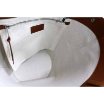 Saint Laurent Rive Gauche Shopping Weißer Canvas