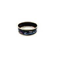 Hermes Armband Jungle Camouflage Metall Vergoldet Blau