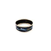 Hermes Armband Jungle Camouflage Metall Vergoldet Blau
