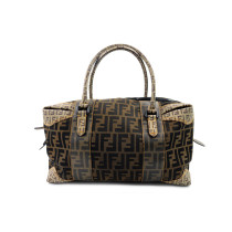 Fendi Bauletto Boston Zucca Marrone e Beige